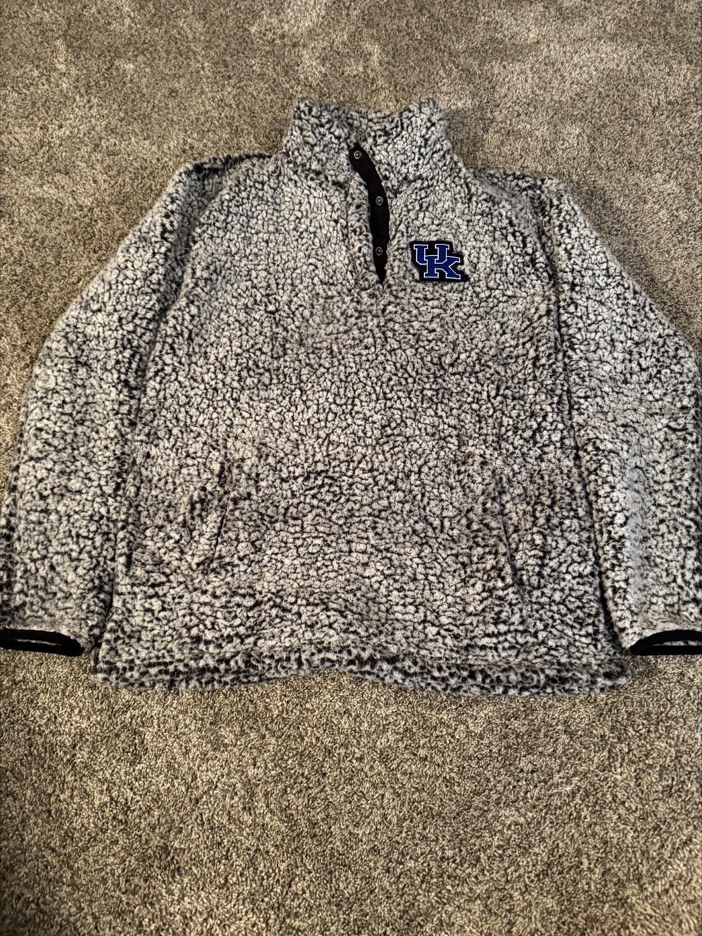 UK Top of the World Fleece Full-Zip Jacket Gray Size Medium Like New
